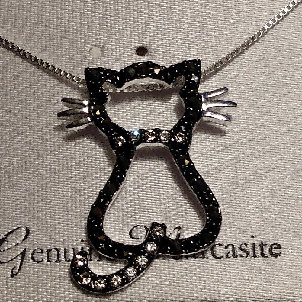 Marcasite Cat Necklace